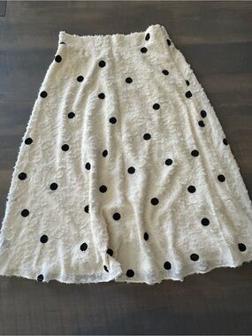 NWOT Anthropologie eri+ali Women’s Cream Polka Dot A-Line Skirt